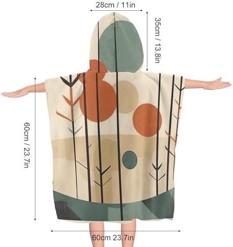 Kids Hooded Bath Towel with Circular Pattern