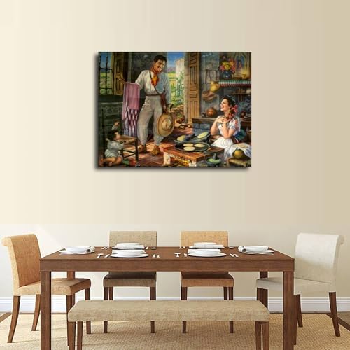 Mexican Folk Art HD Wall Art Poster 12x16 Inch Canvas Print