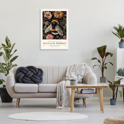 Retro Floral Wasp Poster 16x24in Unframed