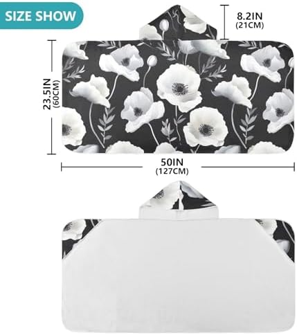 J JOYSAY White Hooded Kids Beach Towel