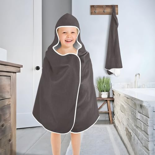 Xigua Coffee Color Kids Hooded Towel