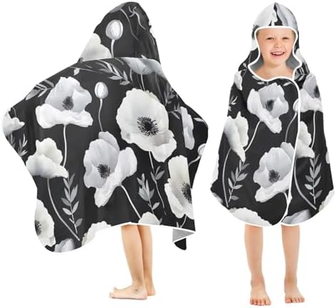 J JOYSAY White Hooded Kids Beach Towel