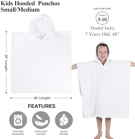 Superior Kids Cotton Terry Poncho with Hood