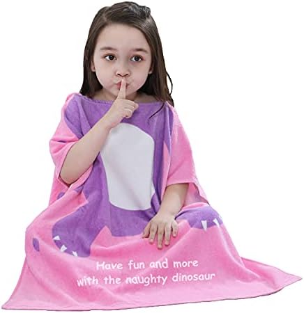 LOLANTA Kids Bath Towel with Hooded Dinosaur