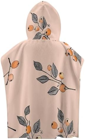 Kids Hooded Pool Towel with Soft Berries Print