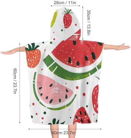 Bright Coral Red Kids Hooded Bath Towel