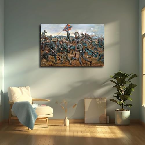 Battle of Fredericksburg Confederate Civil War Poster Framed Canvas Print 24x36inch