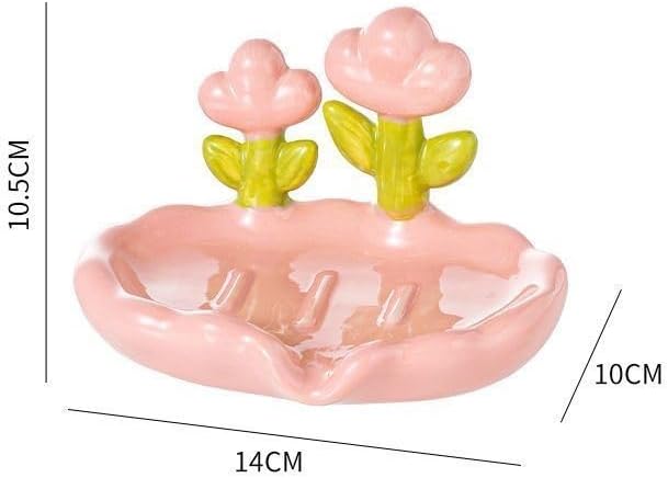 Flower Soap Dish Tray with Drainage Red