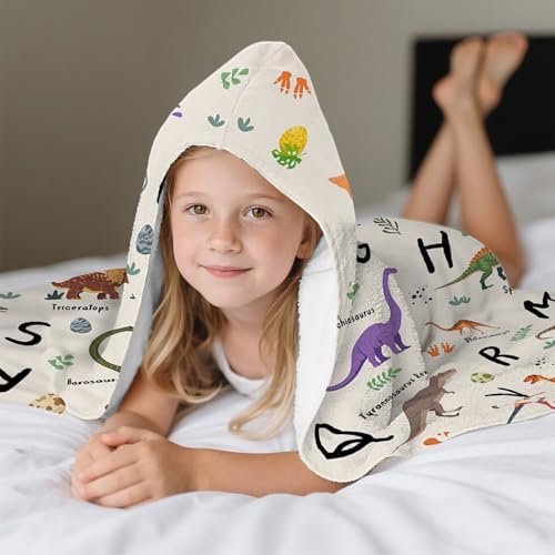 Dinosaur Hooded Beach Towel for Kids 30x50