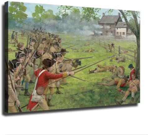 Battle of Lexington American Revolutionary War Poster Canvas Wall Art Print 16x24inch Unframed