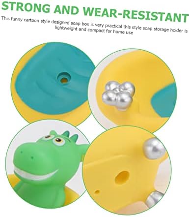 Luxshiny Cartoon Dinosaur Soap Holder with Drain for Bathroom
