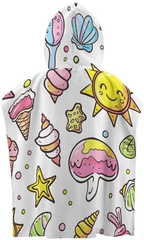 Kids Bath Towel with Hood Graffiti Design