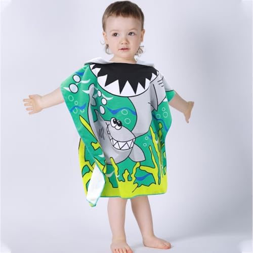 Shark Hooded Bath Towel for Kids 2-4 Years