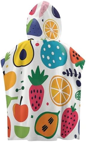 Kids Hooded Bath Towel with Fruit Print