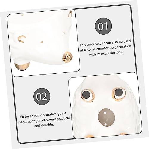 Ceramic Hedgehog Soap Holder for Bathroom Kitchen