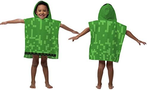 Jay Franco Minecraft Creeper Kids Bath Hooded Poncho