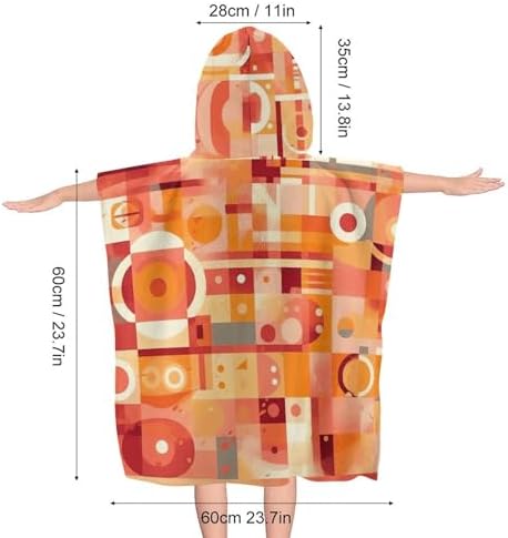 Kids Hooded Beach Towel with Yellow and Cream Print