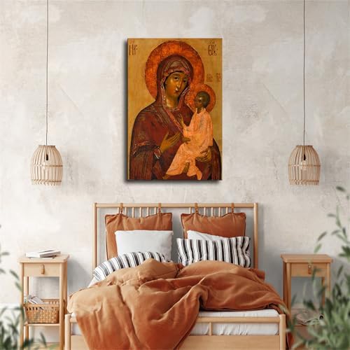 Our Lady Madonna and Child Orthodox Icon Canvas Poster Wall Art Print