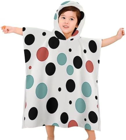 Kids Hooded Bath Towel with Polka Dot Print