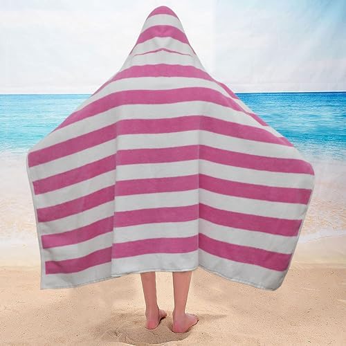 Original Kids Hooded Bath Towel Wrap - 30x60 Cabana Stripe Pink