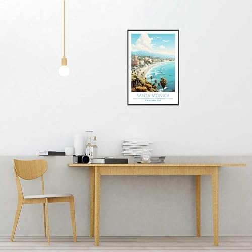 Santa Monica Coast Framed Poster 24x36in
