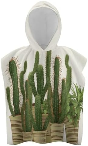 YTDRZ Kids Hooded Beach Towel with Cactus Print