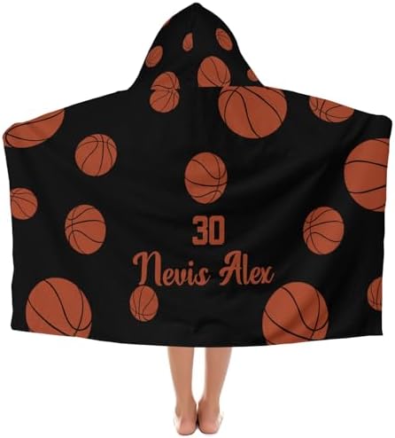 Deven Sport Basketball Personalized Hooded Bath Towel for Kids