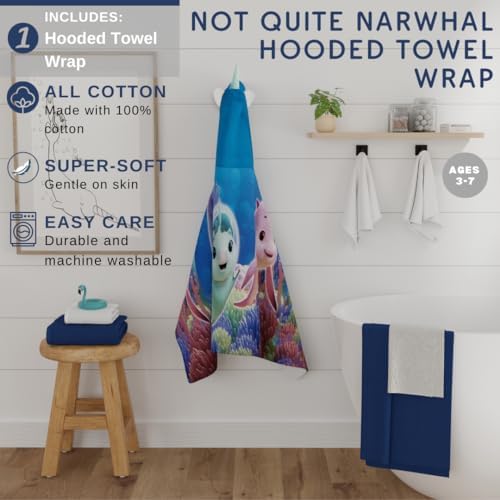 Franco DreamWorks Not Quite Narwhal Hooded Bath Towel 24x50 Inch