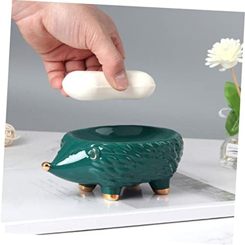 Hedgehog Shaped Ceramic Soap Holder for Bathroom