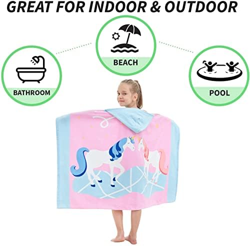 Kids Bath Towels with Hooded Design and Cute Cartoon Pattern