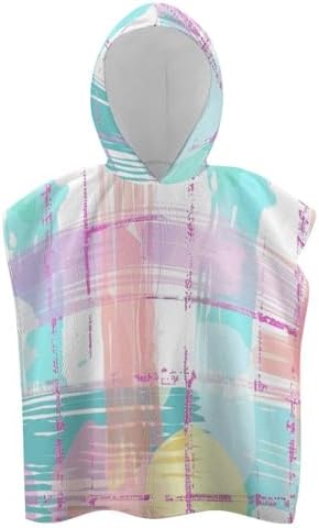 Kids Hooded Bath Towel with Plaid Pattern