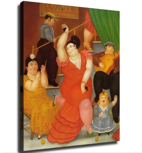 Flamenco Dance Poster by Fernando Botero 24x32 Inch Unframed Canvas Art