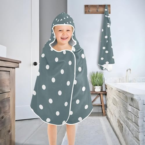 CHIFIGNO White Polka Dots Beach Towel for Kids