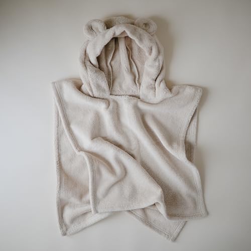 Mushie Poncho Towel for Kids Fog 1-3 Years