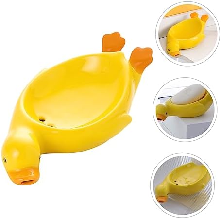 Ciieeo Decorative Ceramic Soap Holder Duck for Bathroom