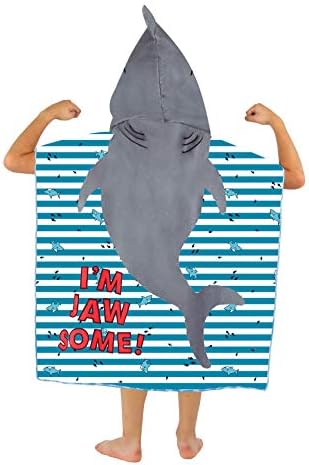 Juice Box Kids Hooded Poncho Terry Towel Shark One Size