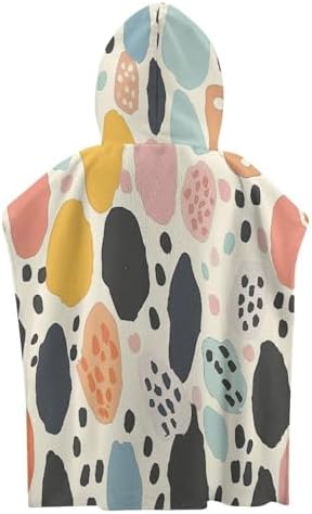 Kids Hooded Bath Towel with Dots and Circles