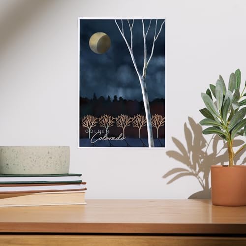 Lantern Press 8x12 Art Print Winter Night Sky