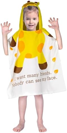 Toddler Bath Towel Hooded - Giraffe White 24x24