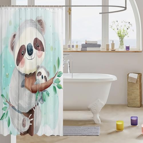 Feelyou Cute Koala Bath Curtain Set 72x72