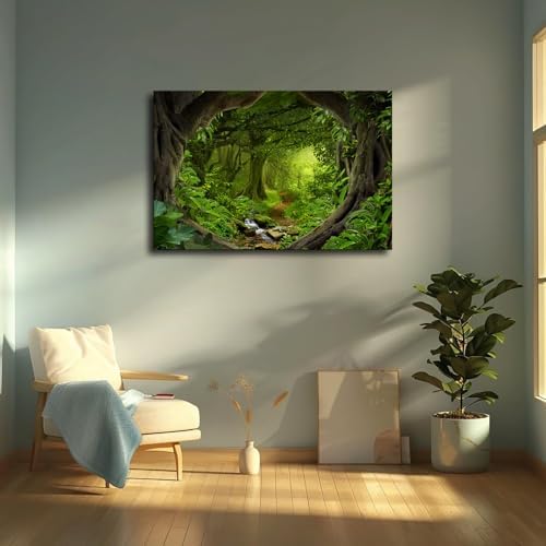 Beautiful Magical Fairy Forest Landscape Poster Canvas Wall Art