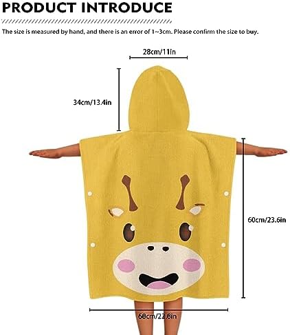 Giraffe Kid Hooded Shower Towel for Kids