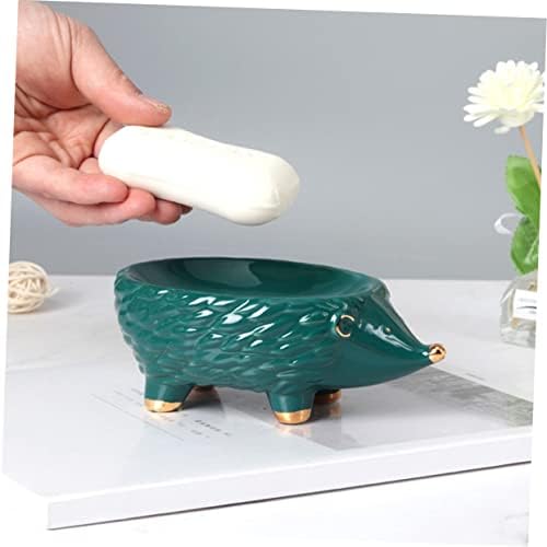 VOSAREA Ceramic Soap Stand Draining Holder for Bathroom Kitchen