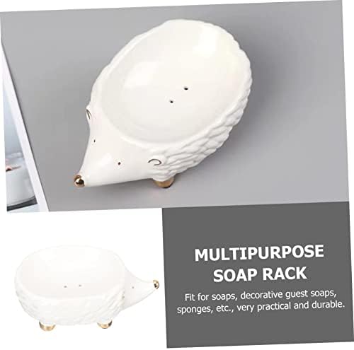 Ceramic Hedgehog Soap Holder for Bathroom Decor