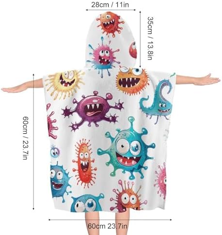 Kids Hooded Bath Towel with Cartoon Design