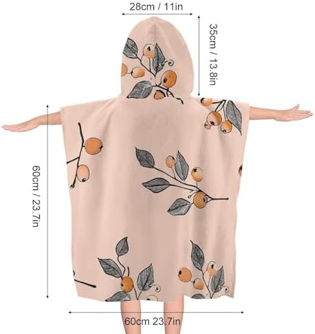 Kids Hooded Pool Towel with Soft Berries Print