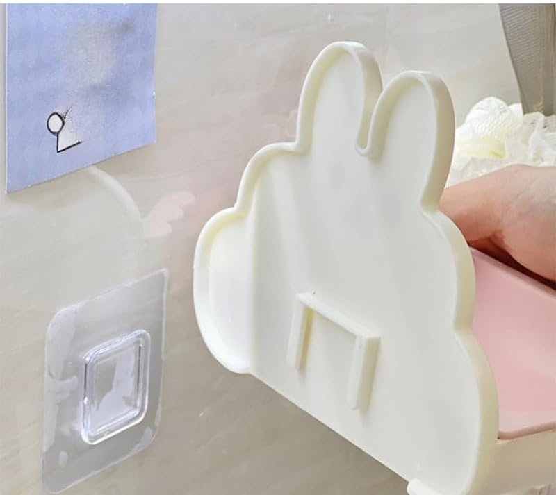 Cartoon Rabbit Soap Dish for Kids White