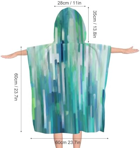 Kids Hooded Bath Towel with White Stripe Design