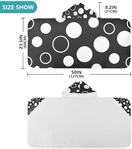 CHIFIGNO Kids Hooded Pool Towel with Polka Dots