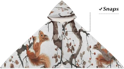 Squirrel Kids Hooded Beach Towel for Boys Girls